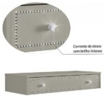 Penteadeira Suspensa Strass Gaveta C/ Divisória E Organizador Maquiagem 80cm Off White Ac - Olivar Móveis - Imagem 4