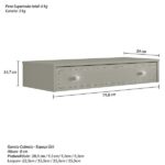 Penteadeira Suspensa Strass Gaveta C/ Divisória E Organizador Maquiagem 80cm Off White Ac - Olivar Móveis - Imagem 5