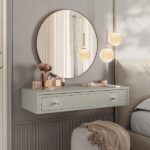 Penteadeira Suspensa Strass Gaveta C/ Divisória E Organizador Maquiagem 80cm Off White Ac - Olivar Móveis