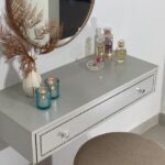 Penteadeira Suspensa Strass Gaveta C/ Divisória E Organizador Maquiagem 80cm Off White Ac - Olivar Móveis - Imagem 8