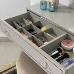 Penteadeira Suspensa Strass Gaveta C/ Divisória E Organizador Maquiagem 80cm Off White Ac - Olivar Móveis - Imagem 9