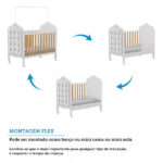 Quarto De Bebê Com Berço Mini Cama Com Capitonê E Guarda Roupa 100 Mdf Elô New Noah Móveis Peroba - Imagem 3