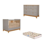 Quarto De Bebê Com Cômoda Berço E Colchão Liza Permobili - Imagem 3