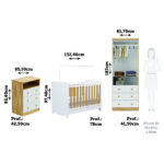 Quarto De Bebê Completo Com Berço Minicama Ben E Guarda Roupa Cômoda Smim New Mdf Móveis Peroba - Imagem 6