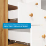 Quarto De Bebê Completo Com Berço Minicama Ben E Guarda Roupa Cômoda Smim New Mdf Móveis Peroba - Imagem 7