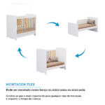 Quarto De Bebê Completo Com Berço Minicama Ben E Guarda Roupa Cômoda Smim New Mdf Móveis Peroba - Imagem 8