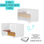 Quarto Montado Cômoda + Berço Multifuncional Branco Top Branco - Imagem 5