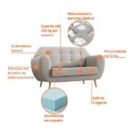 Sofá 2 Lugares Beegees Linho Cru - Imagem 2