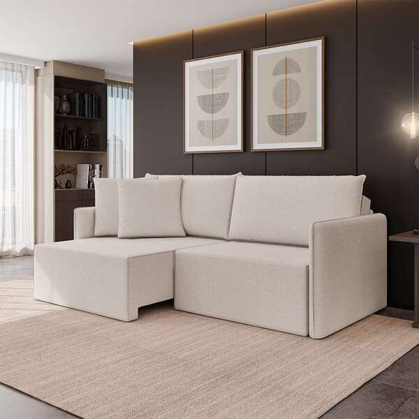 Sofá 2 Lugares Retrátil E Reclinável Malta Linho Cru 160 Cm - Imagem 5