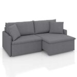 Sofá 2 Lugares Retrátil E Reclinável Stilo Linho Grafite 174 Cm