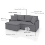 Sofá 2 Lugares Retrátil E Reclinável Stilo Linho Grafite 174 Cm - Imagem 5