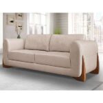 Sofá 2 Lugares Yves Linho Rústico Areia - Imagem 3