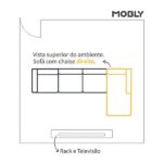 Sofá 3 Lugares Belgrado Com Chaise Direito Linho Cru 230 Cm - Imagem 2