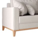 Sofá 3 Lugares Beny Base De Madeira Linho Cotton Cru. - Imagem 4