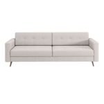 Sofá 3 Lugares Living Pé Palito Linho Cotton Cru 210 Cm - Imagem 4