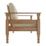 Sofá 3 Lugares Madeira Maciça Liz Multimóveis Cr7000.t62 Imbuia/bege - Imagem 2