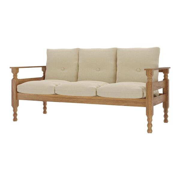 Sofá 3 Lugares Madeira Maciça Liz Multimóveis Cr7000.t62 Imbuia/bege - Imagem 5