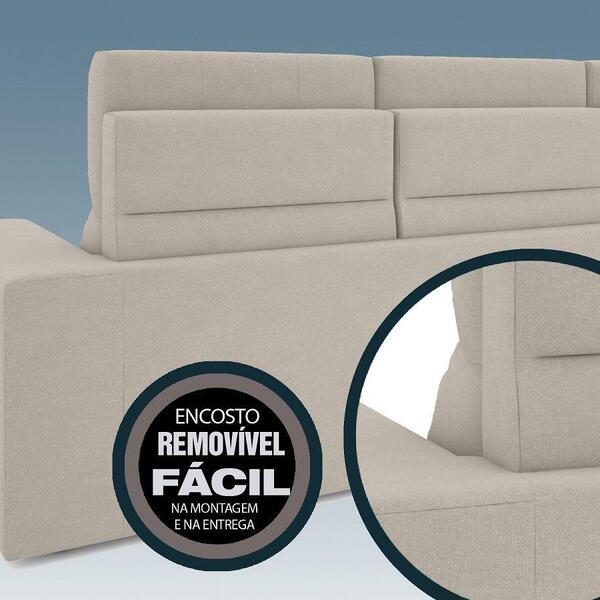 Sofá 3 Lugares Net Jobim Assento Retrátil E Reclinável Areia 2,05m (l) - Imagem 6