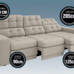 Sofá 3 Lugares Net Jobim Assento Retrátil E Reclinável Areia 2,05m (l) - Imagem 2