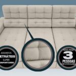 Sofá 3 Lugares Net Jobim Assento Retrátil E Reclinável Areia 2,05m (l) - Imagem 5