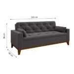 Sofá 3 Lugares Nevada I Suede Cinza - Imagem 4