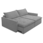 Sofá 3 Lugares Retrátil Sem Caixa Capri Veludo Cinza - Imagem 3