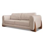 Sofá 3 Lugares Yves Linho Rústico Areia 200 Cm - Imagem 2