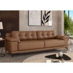 Sofá 4 Lugares Carrara Couro Conhaque - Imagem 2