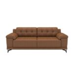 Sofá 4 Lugares Carrara Couro Conhaque - Imagem 5