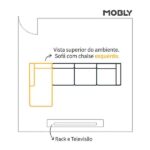 Sofá 4 Lugares Living Com Chaise Esquerdo Pés E Base Em Madeira Linho Cotton Cru - Imagem 2