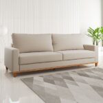 Sofá 4 Lugares Living Linho/bronze - Viero Móveis