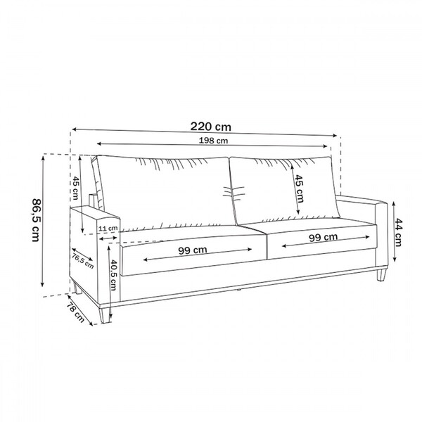 Sofá 4 Lugares Living Linho/bronze - Viero Móveis - Imagem 4