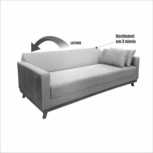 Sofá Cama 3 Lugares 2,05m Yara Bom Pastor - Imagem 8