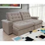 Sofá Coliseu 2,00m Retrátil E Reclinável Super Pillow - Avelã - Imagem 3
