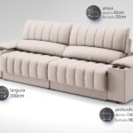 Sofá Com Porta Copos E Carregador Usb Retrátil E Reclinável Murano 2,00m Velosuede Areia - Imagem 6