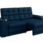 Sofá Confort Premium 2,05m Assento Retrátil/reclinável Porta Copos E Usb Suede Petróleo - Xflex Sofas - Imagem 3