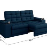 Sofá Confort Premium 2,05m Assento Retrátil/reclinável Porta Copos E Usb Suede Petróleo - Xflex Sofas - Imagem 2