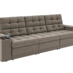 Sofá Confort Premium 2,30m Assento Retrátil/reclinável Porta Copos E Usb Suede Capuccino - Xflex Sofas - Imagem 2
