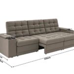 Sofá Confort Premium 2,30m Assento Retrátil/reclinável Porta Copos E Usb Suede Capuccino - Xflex Sofas - Imagem 5
