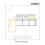 Sofá De Canto 5 Lugares Com Chaise Esquerdo Patrícia Suede Areia - Imagem 3