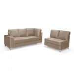 Sofá De Canto 5 Lugares Espuma D-28 Bege - Imagem 3