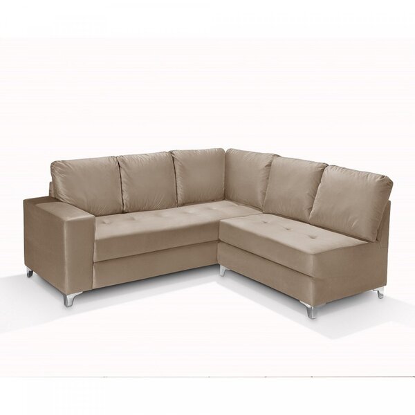 Sofá De Canto 5 Lugares Espuma D-28 Bege - Imagem 4