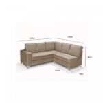 Sofá De Canto 5 Lugares Espuma D-28 Bege - Imagem 2