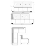 Sofá De Canto 6 Lugares Madri Cinza - Imagem 2