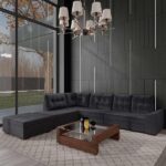 Sofá De Canto Leblon Veludo Grafite - Imagem 2