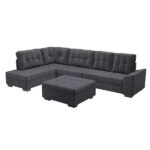 Sofá De Canto Leblon Veludo Grafite