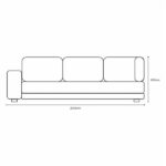 Sofá De Canto Para Sala De Estar 05 Lugares Londres Castor - Imagem 3