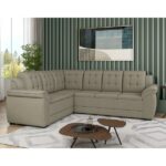 Sofá De Canto Para Sala De Estar 05 Lugares Londres Castor