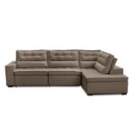 Sofá De Canto Retrátil E Reclinável Com Molas 3,00x2,00 Virginia Suede Cappuccino Adonai Estofados - Imagem 5