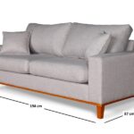 Sofa Living Istambul 3 Lugares Tecido Linho Champagne - Imagem 2